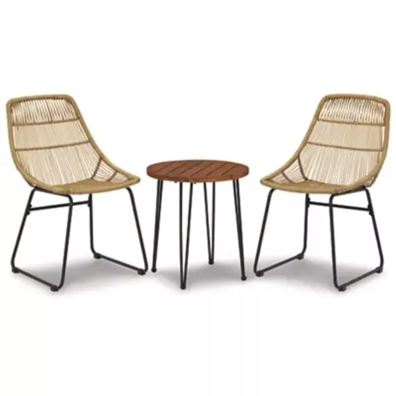 Light Brown/Black Coral Sand Chairs w/Table Set (3/CN)