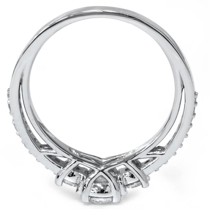 14k White Gold 1 1/4ct TDW Diamond 3-stone Engagement Ring - Size 6.5