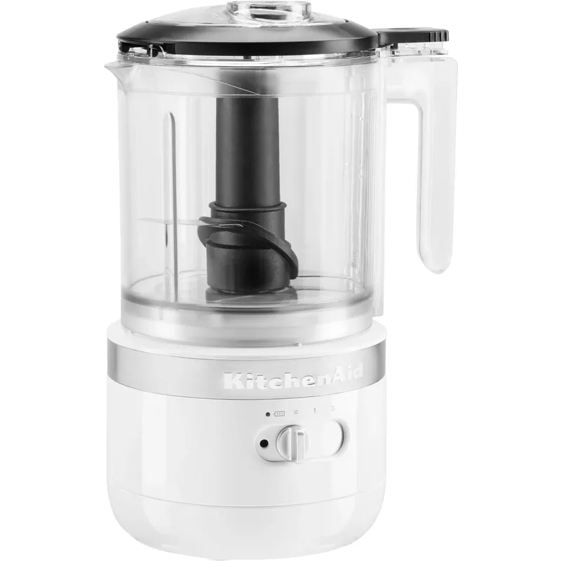 KitchenAid Cordless 5-Cup Food Chopper with Multi-Purpose Blade and Whisk Accessory in White