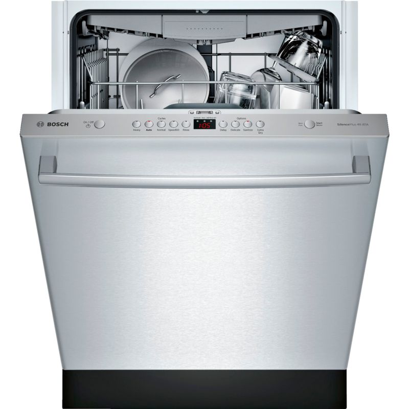 Alt View Zoom 1. Bosch - 100 Series 24" Top Control Built-In Dishwasher with Hybrid Stainless Steel Tub - Stainless steel