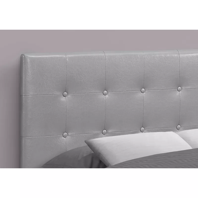 Bed/ Headboard Only/ Full Size/ Bedroom/ Upholstered/ Pu Leather Look/ Grey/ Transitional