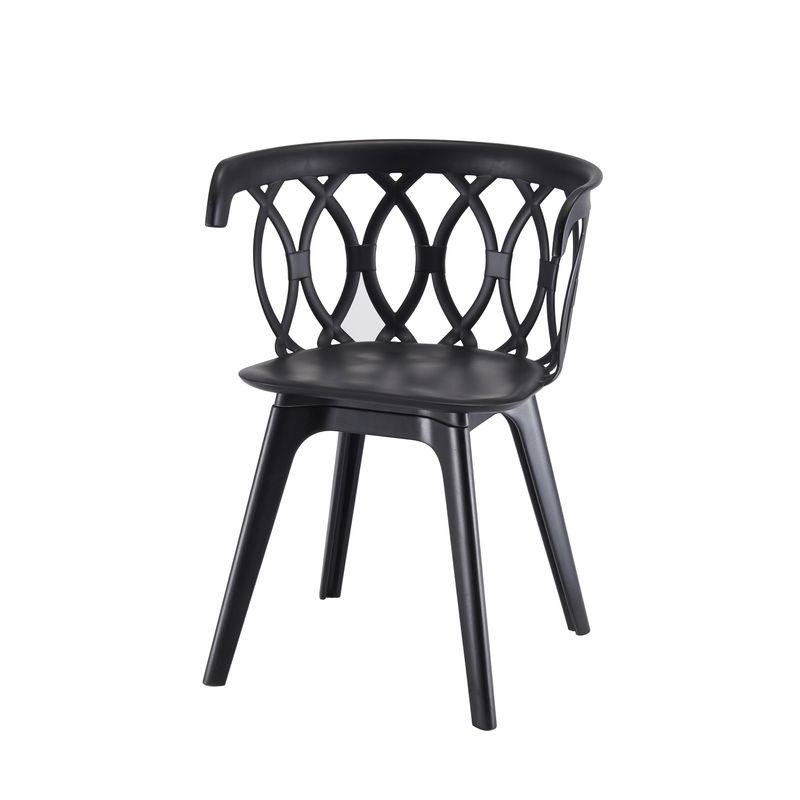 Mila Black Polypropylene Dining Chair (Set of 2) - Black Polypropylene Dining Chair