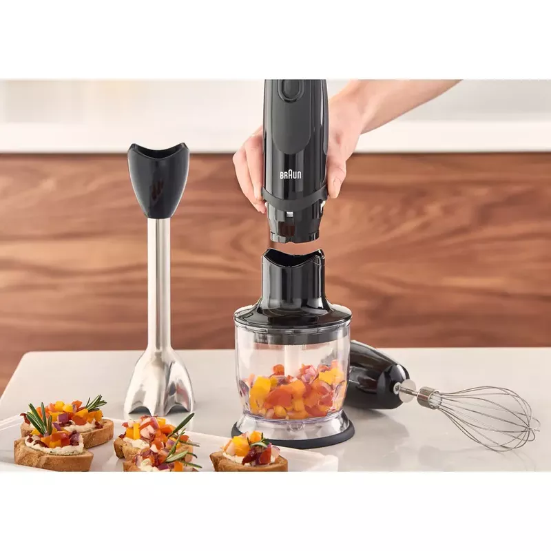 Braun - MultiQuick 5 Vario Hand Blender with 21 Speeds, Whisk, and 1.5-Cup Chopper