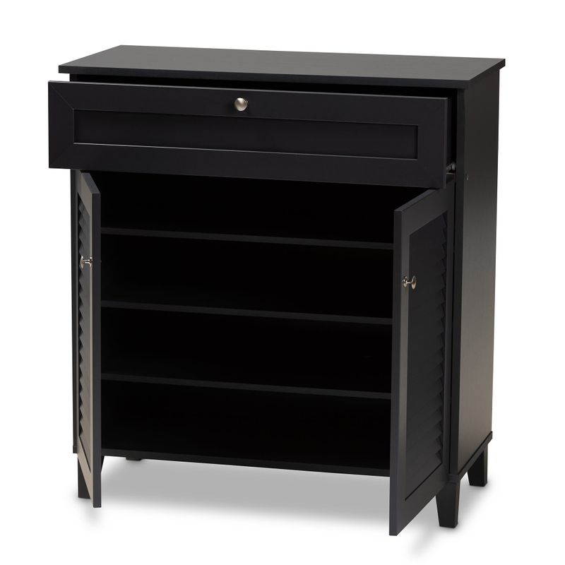 Copper Grove Zdolbuniv Dark Grey 4-shelf Shoe Storage Cabinet - Walnut - Medium Wood - Walnut Finish