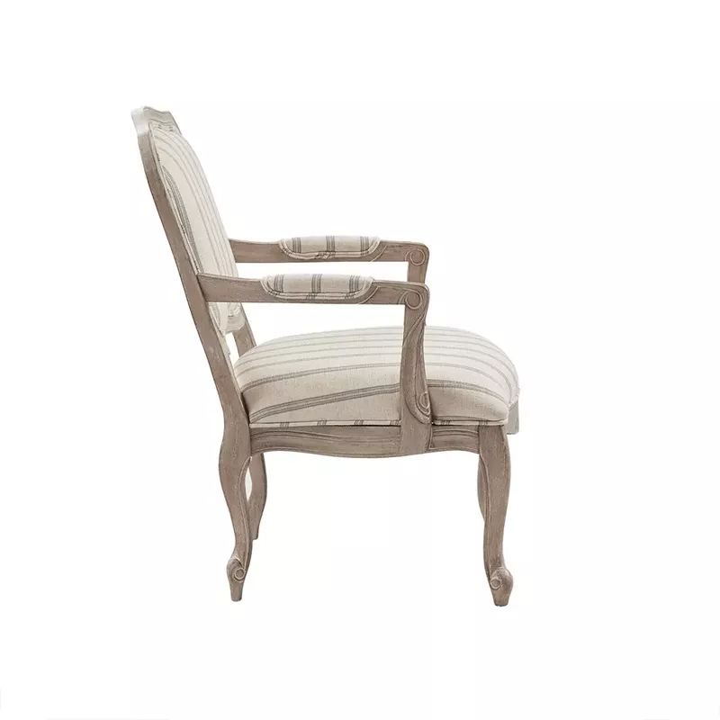 Sasha Exposed Wood Stripe Upholstered Chair