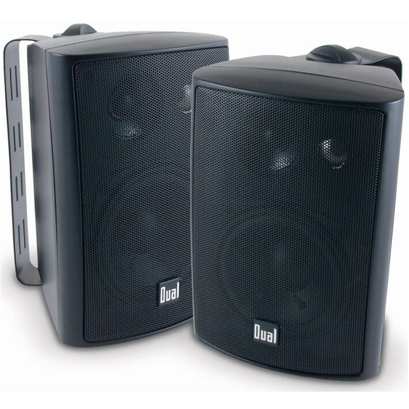 Dual 4 inch 3-Way Indoor/Outdoor Speakers - Black