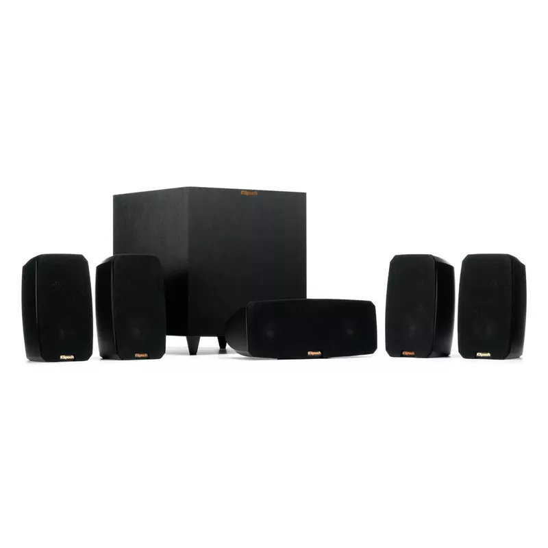 Klipsch Reference Theater Pack 5.1-Channel Speaker System + Onkyo TX-SR393 5.2-Channel A/V Receiver, 80W Per Channel at 8 Ohms