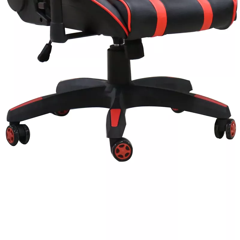 Felix Faux Leather Ergonomic Height Adjustable Reclining Swivel Office Gaming Chair in Black/Red