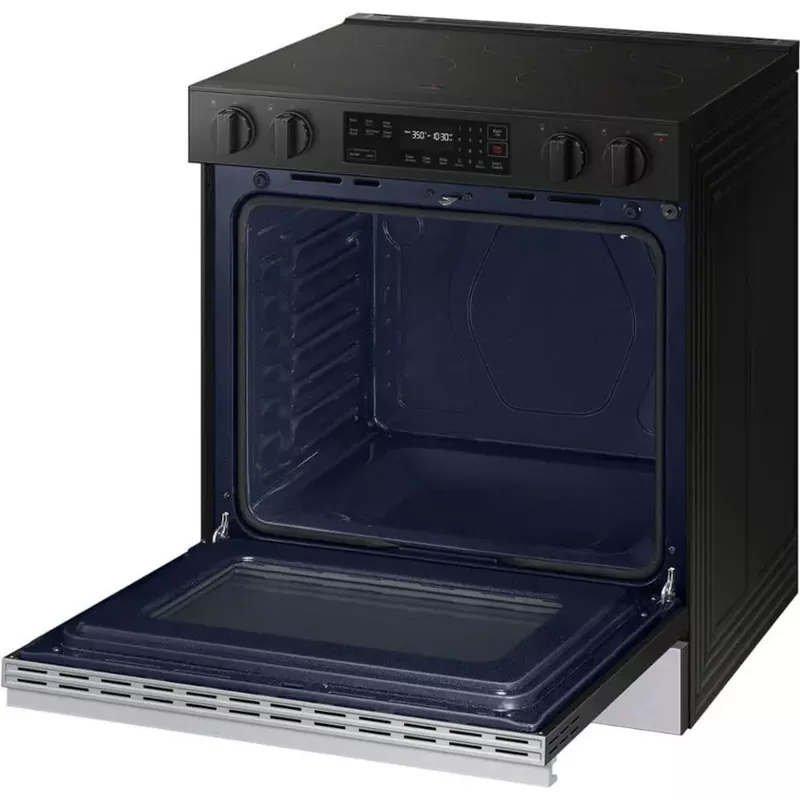 Samsung - Bespoke 6.3 Cu. Ft. Slide-In Electric Range with Precision Knobs - Stainless Steel