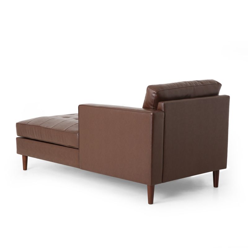 Malinta Contemporary Tufted Upholstered Chaise Sectional by Christopher Knight Home - 109.50" L x 70.75" W x 33.50" H - Cognac Brown +...