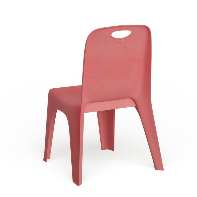 2 Pack Plastic Stackable School Chair with Carrying Handle and 11"H Seat - Red