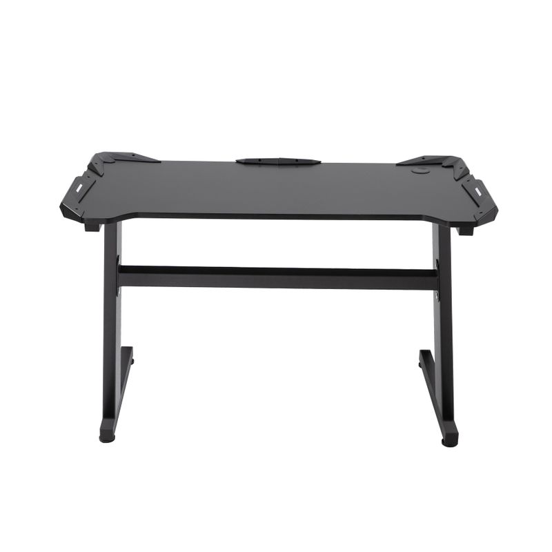 Quico Gaming Desk, Carbon Fiber Top and Z-shaped Iron Legs - Black