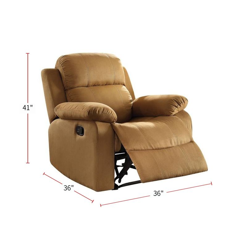 Brown Microfiber Recliner with Pillow Top Arms - Brown