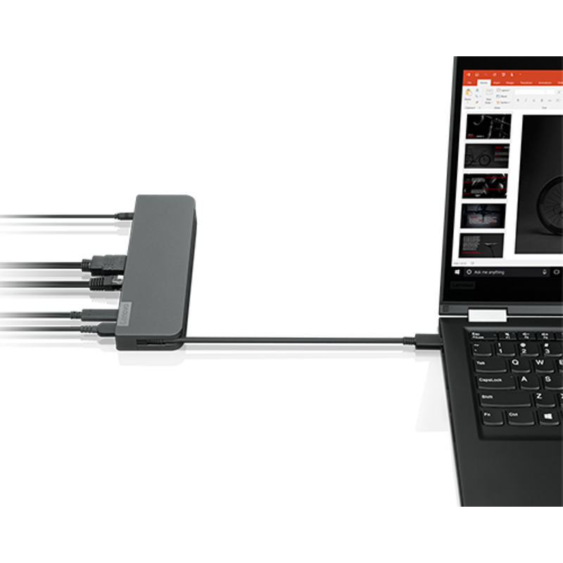 Lenovo USB-C Mini Dock, 7-in-1 Portable Dock with HDMI, VGA, USB-C, USB 3.1, USB 2, 3.5mm Audio, Ethernet, 45W Charging, Compatible...