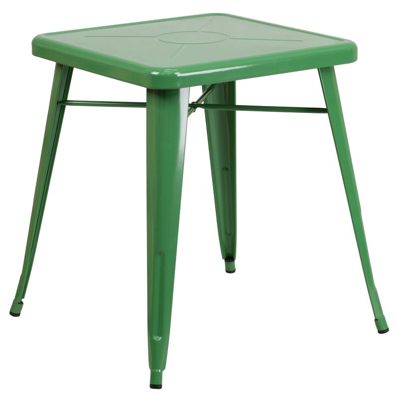 24-inch Square Metal Dining Table - Green