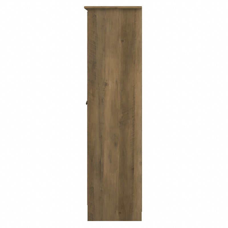 Cabot Espresso Oak Tall Storage Cabinet with Doors - Linen White Oak
