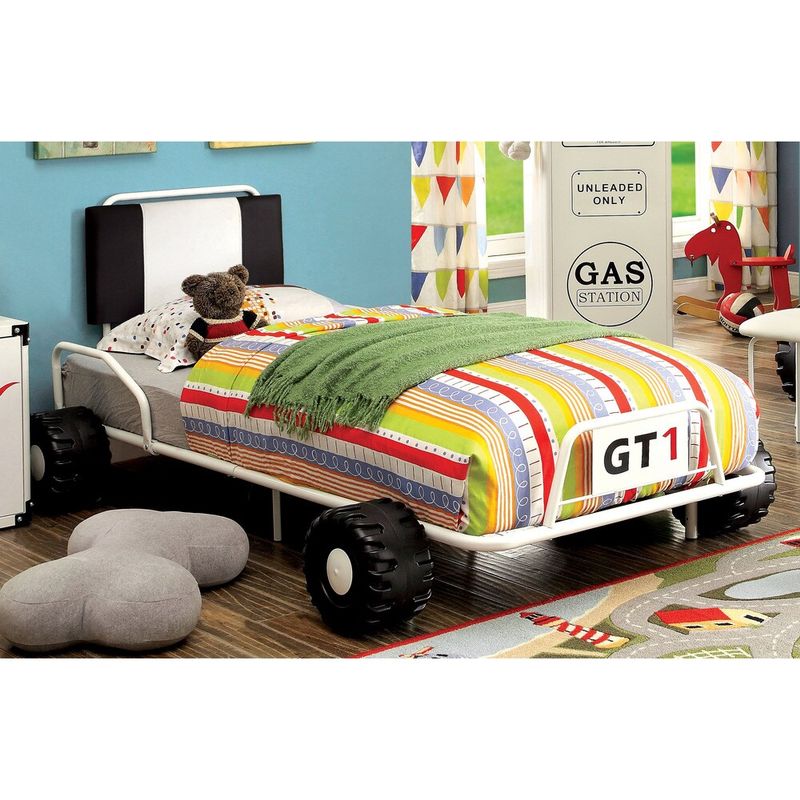 Furniture of America Tere Modern Twin 4-piece Racing Bedroom Set - Pink
