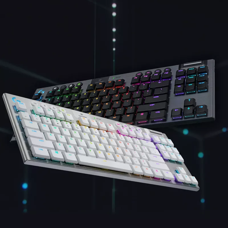 Logitech - G915 LIGHTSPEED TKL Wireless Mechanical GL Tactile Switch Gaming Keyboard with RGB Backlighting - White