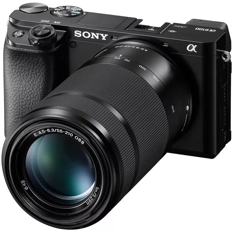 Sony - Alpha 6100 Mirrorless Camera 2-Lens Kit with E PZ 16-50mm and E 55-210mm Lenses - Black