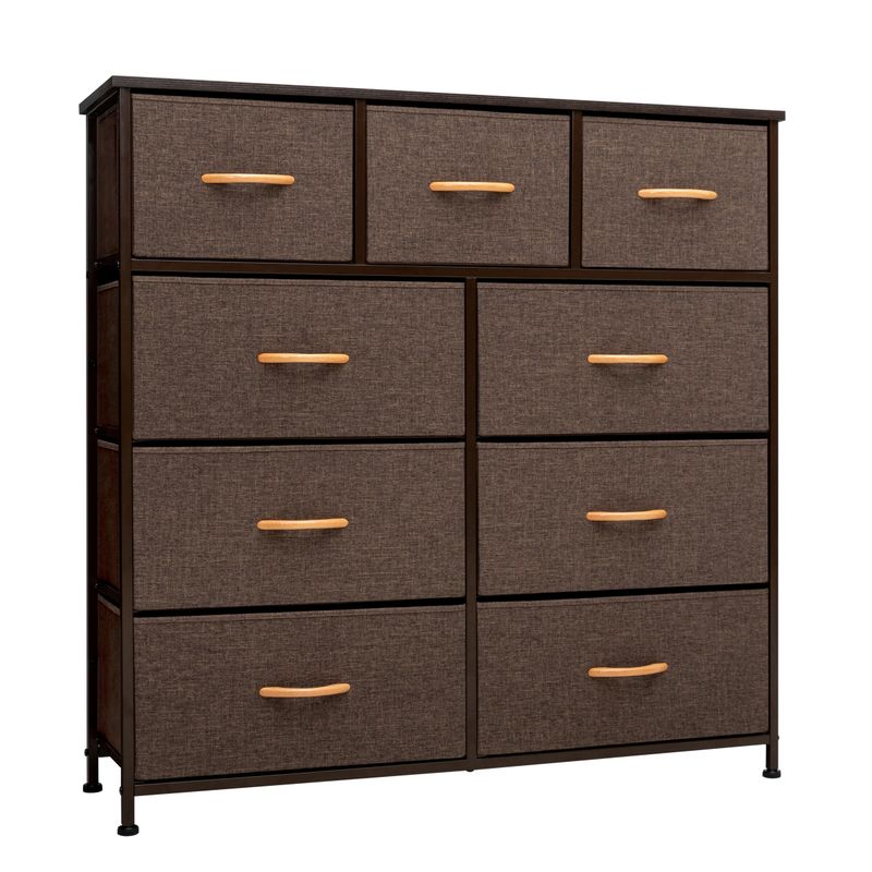 Home Extra Wide Closet Dresser Storage Tower Organizer Unit 9 Drawers - Black - 9-drawer