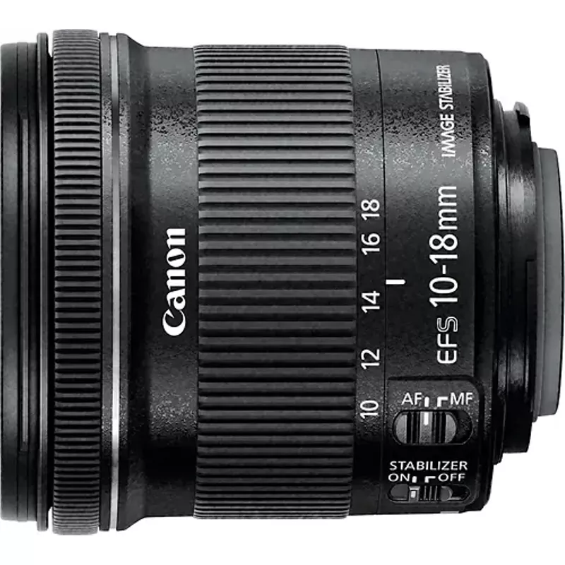 Canon - EF-S10-18mm F4.5-5.6 IS STM Ultra-Wide Zoom Lens for EOS DSLR Cameras - Black