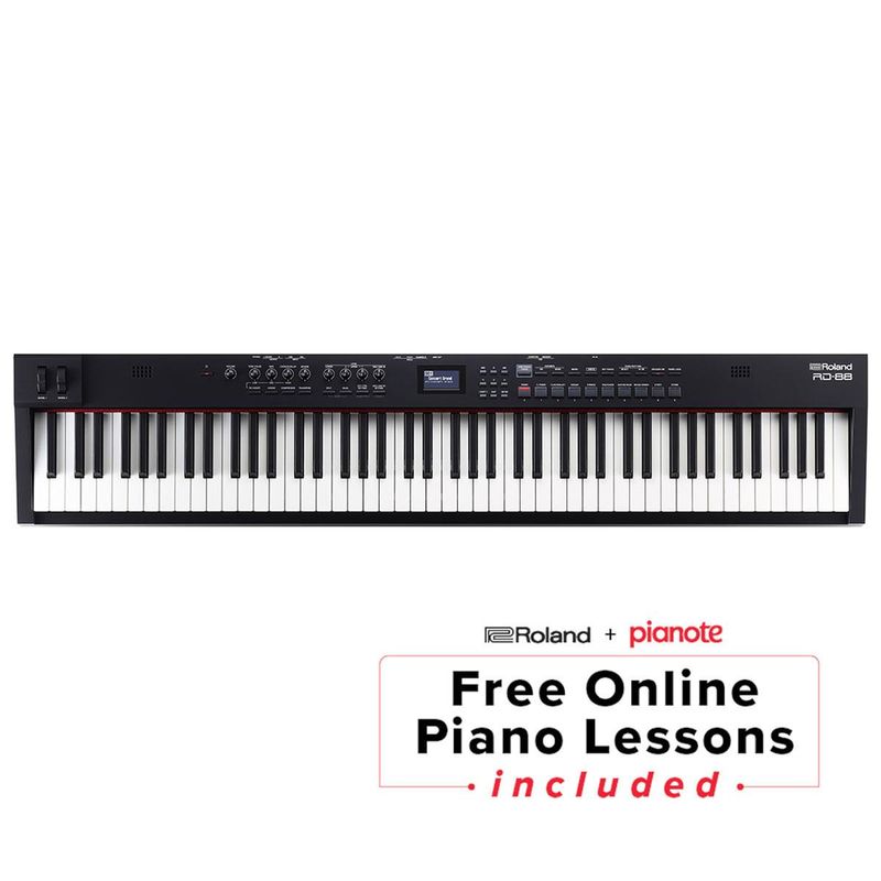 Roland RD-88 88-Key Stage Digital Piano, Black Bundle with Bundle with Stand, Bench, Sustain Pedal, Studio Monitor Headphones