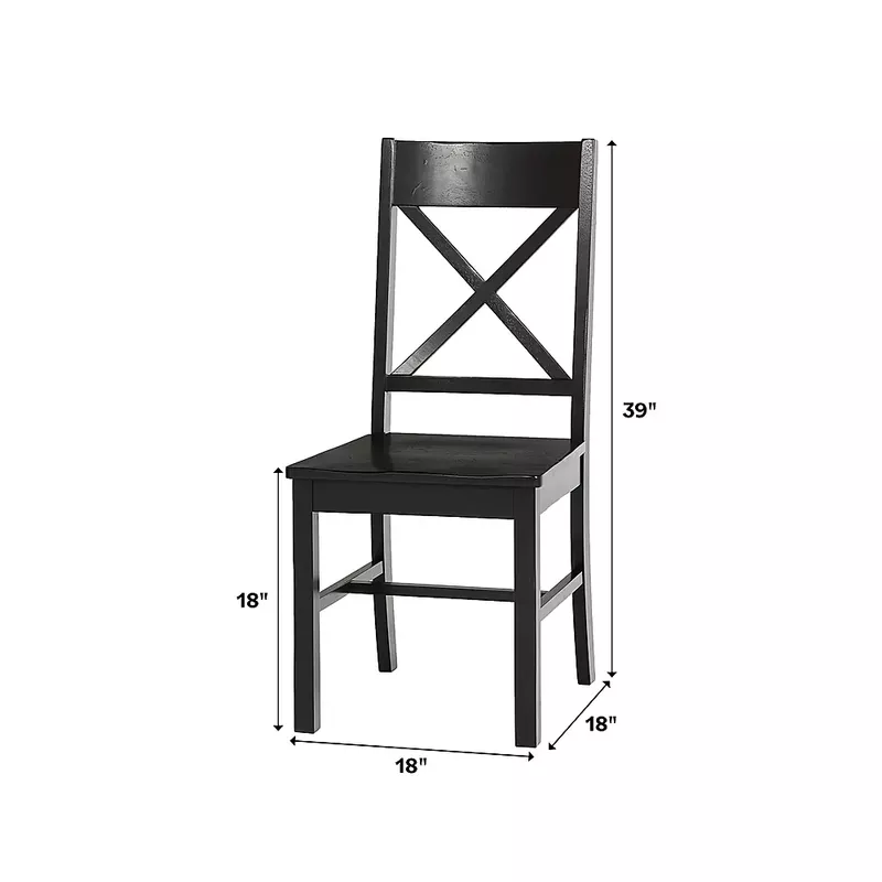 Walker Edison - Modern Farmhouse X-Back Dining Chairs, Set of 2 - Antique Black