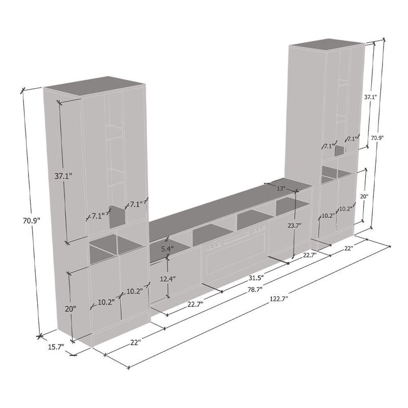 Rent to own Disparo WH05-BK-BK Entertainment Center - Black - FlexShopper