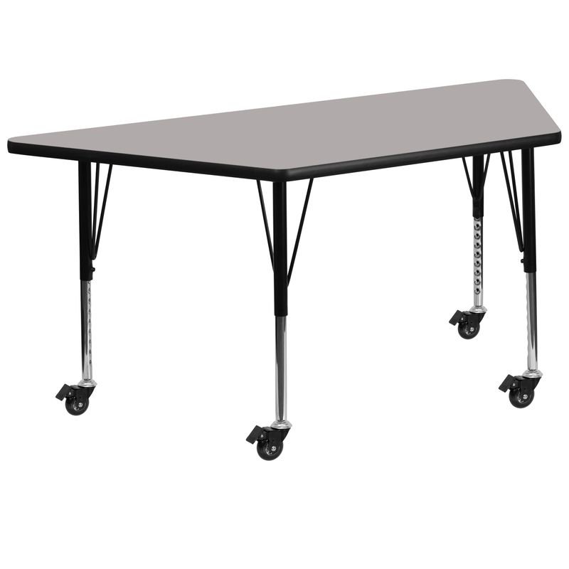 Mobile 22.5''W x 45''L Trap HP Laminate Activity Table - Adjustable Short Legs - Yellow