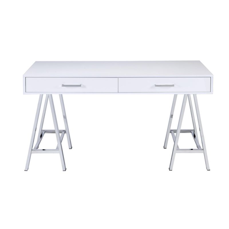 Acme Furniture Coleen Laminate Wood and Chrome 2-drawer Desk - Black