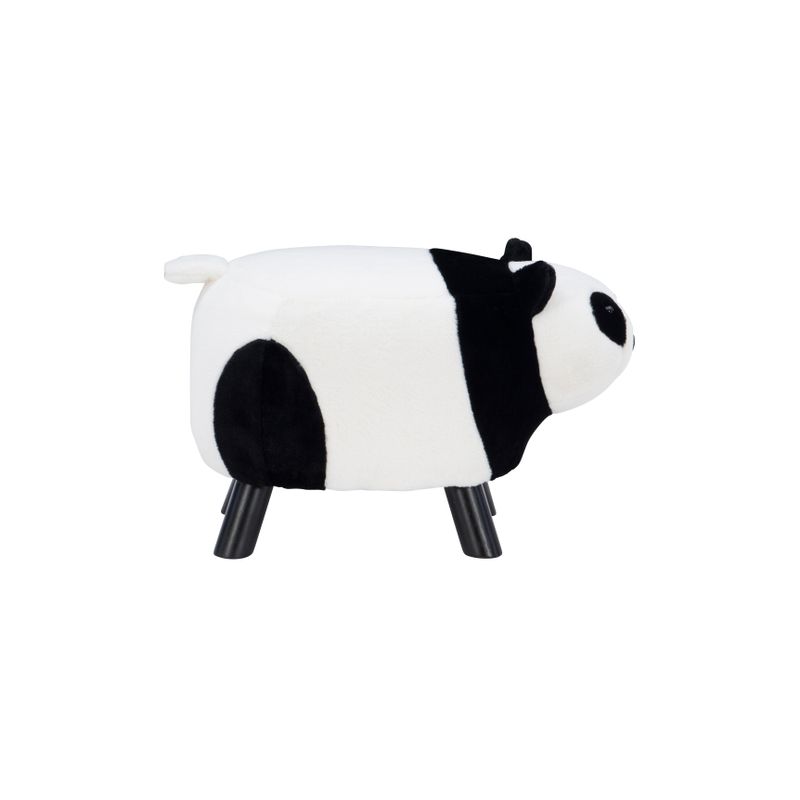 Pinkley Panda Bear Ottoman Stool - Black/White