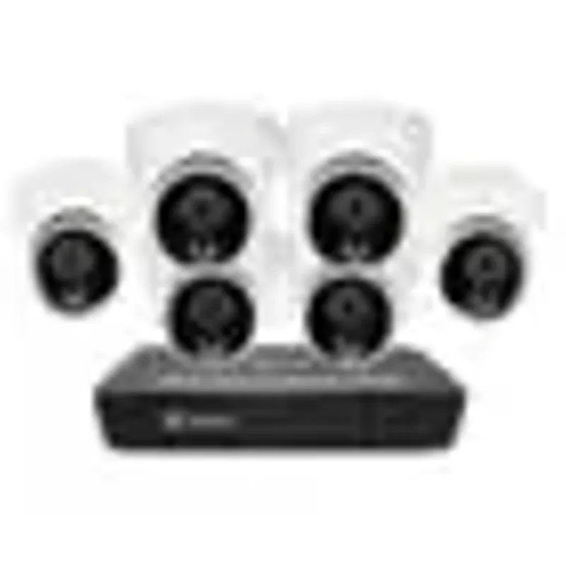 Swann - Pro 4K, 8-Channel, 6-Dome Camera Indoor/Outdoor PoE Wired 4K UHD 2TB HDD NVR Security Surveillance System - White