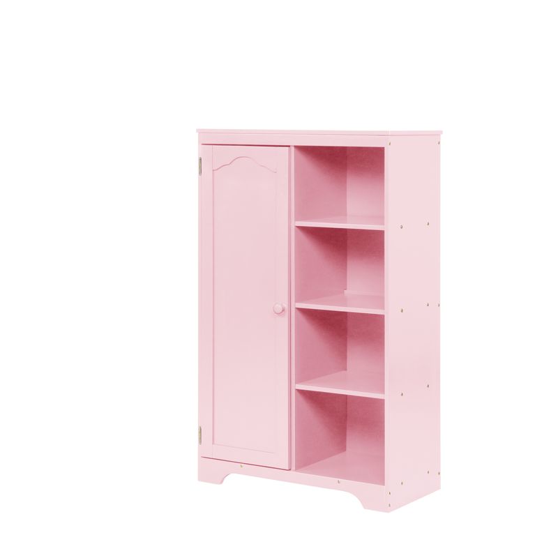 Nestfair Storage Armoire Cabinet With 3 Shelves - Pink