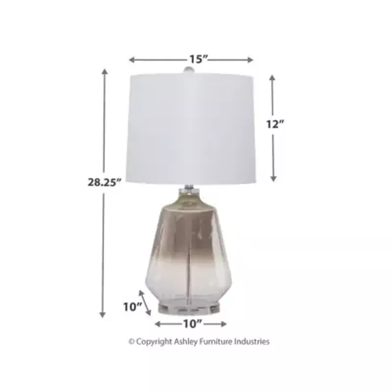 Silver Finish Jaslyn Glass Table Lamp (1/CN)