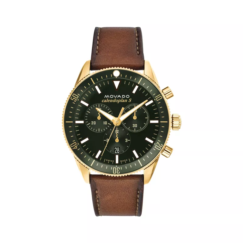 Rent to own Movado - Mens Heritage Calendoplan S Chronograph Brown ...