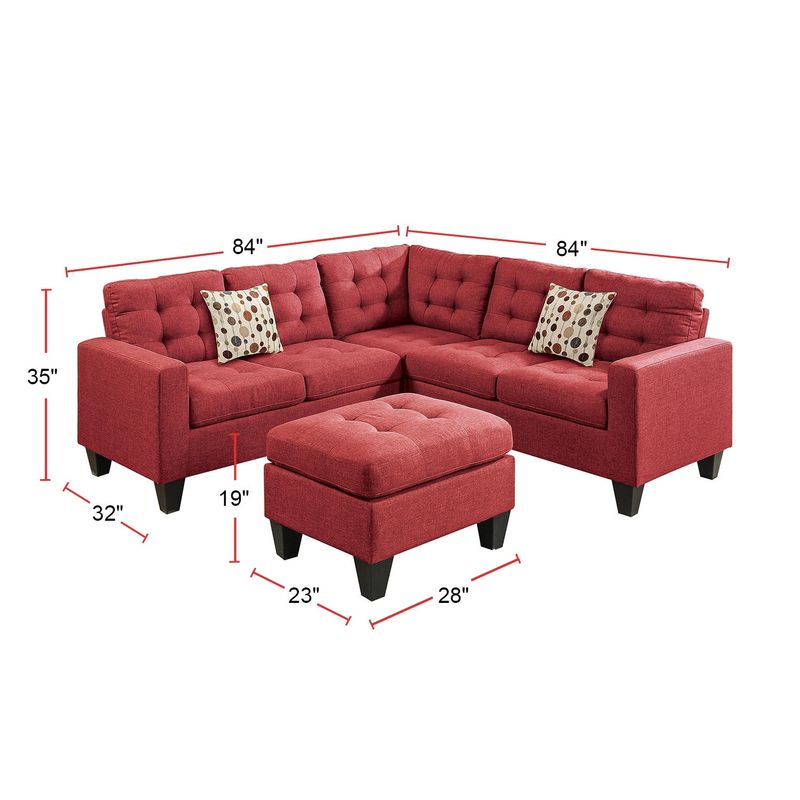 4 Piece Modular Sectional Sofa - Carmine