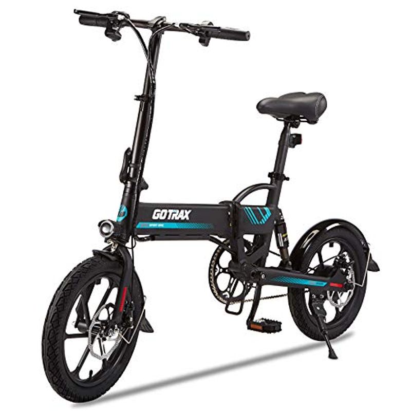 Gotrax Folding Electric Bike 16" - 15.5MPH & 27.9 Mile Range - 350W Motor Lightweight Commuter E-Bike (Black)