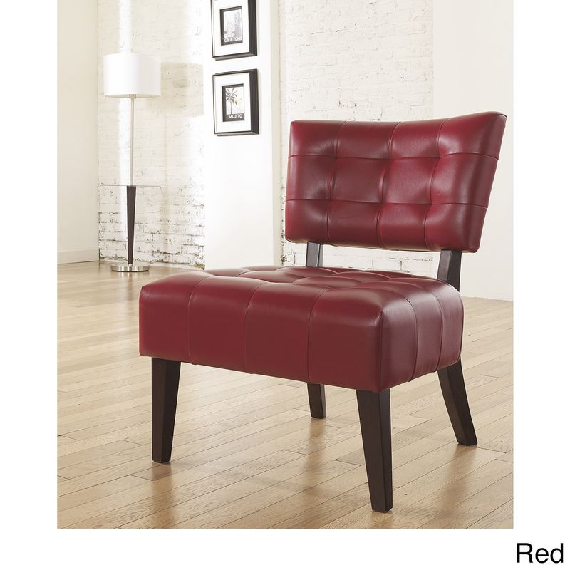 Anjotiya Faux Leather Tufted Accent Chair with Oversized Seating - Brown