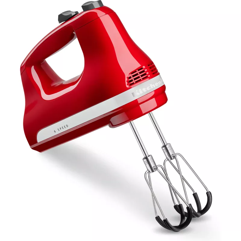 KitchenAid - 6 Speed Hand Mixer with Flex Edge Beaters - KHM6118 - Empire Red