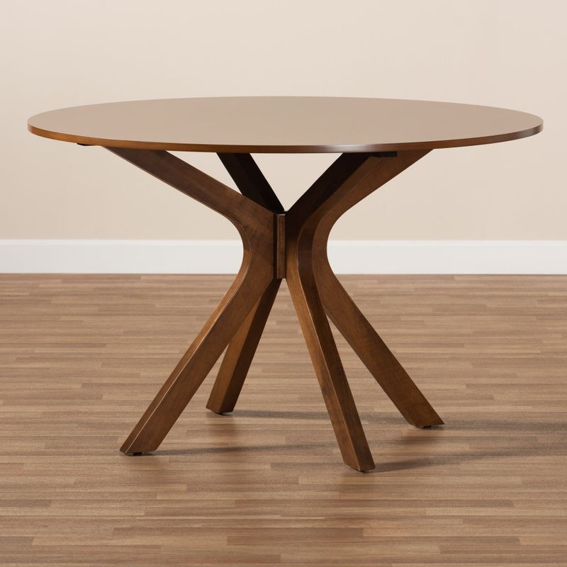 Kenji Modern and Contemporary 48-Inch-Wide Round Dining Table - walnut