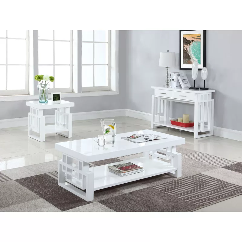 Schmitt Rectangular Coffee Table High Glossy White