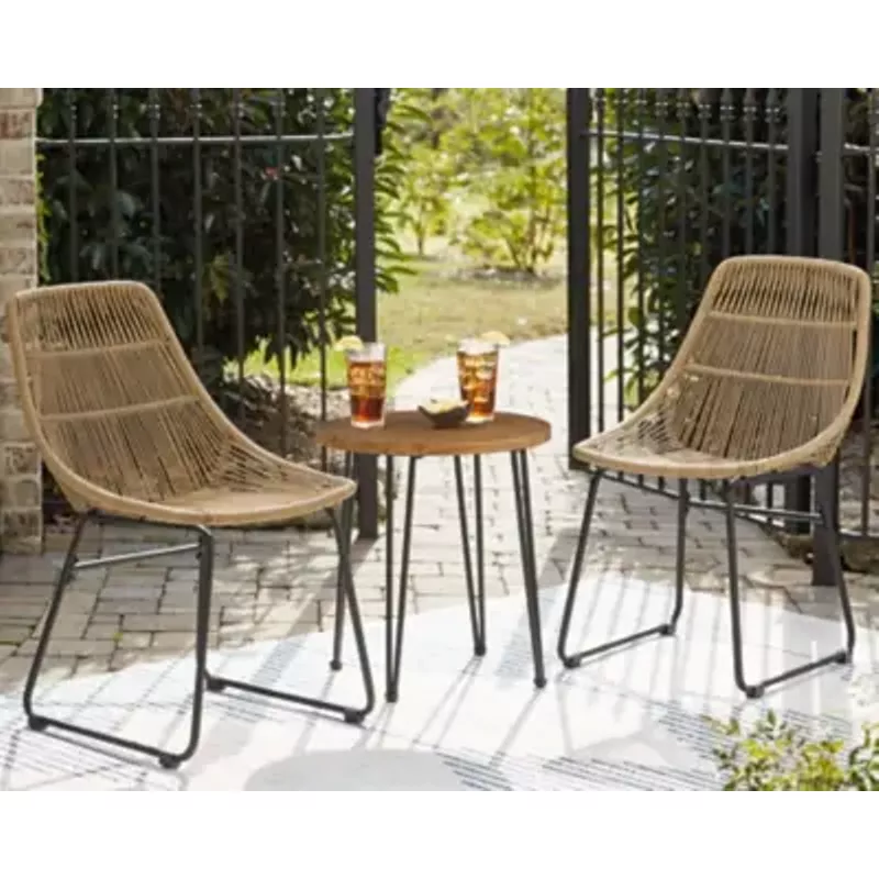 Light Brown/Black Coral Sand Chairs w/Table Set (3/CN)