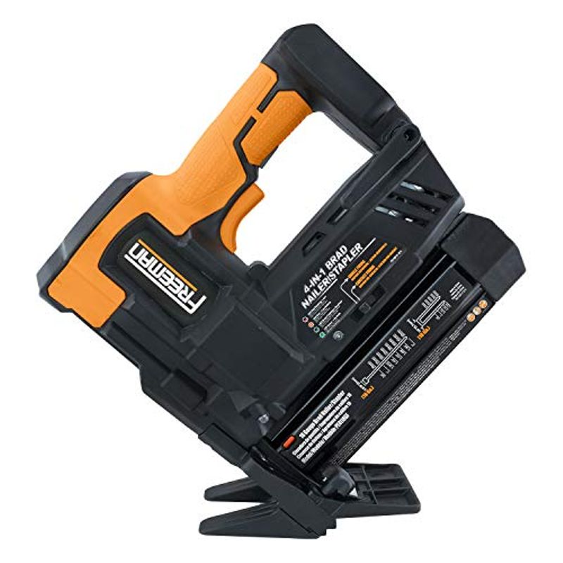 Freeman PE4118GF Cordless 20V 4-in-1 18 Gauge 2" Flooring Nailer and Stapler with Lithium-Ion Batteries, Case, and Fasteners