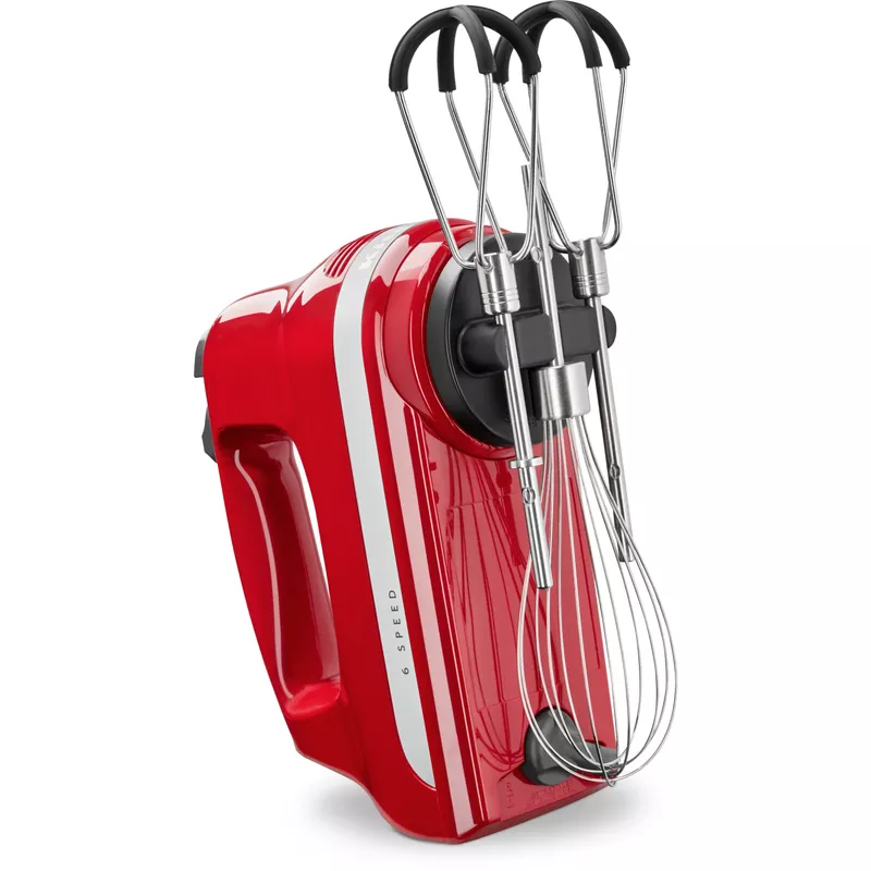 KitchenAid - 6 Speed Hand Mixer with Flex Edge Beaters - KHM6118 - Empire Red