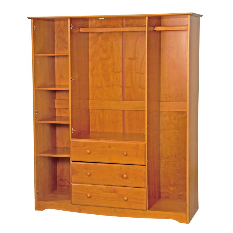 Family Wardrobe Optional Small Shelves 5974, Honey Pine, Set of 4 - Honey