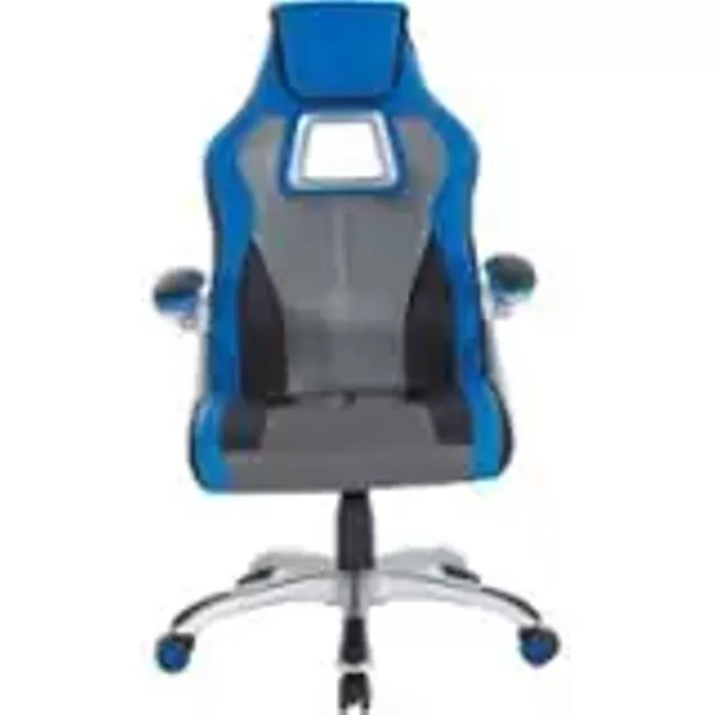 OSP Home Furnishings - Race Gaming Chair - Charcoal Gray/Blue