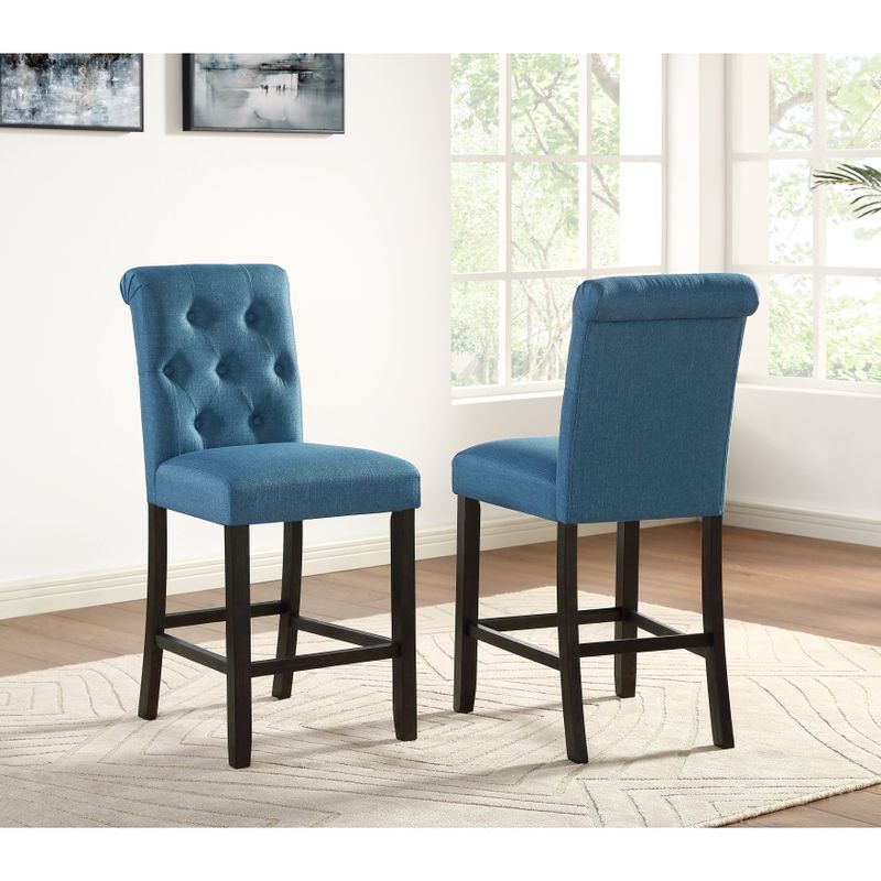Copper Grove Solitude Tufted Armless Dining Chairs (Set of 2) - Blue