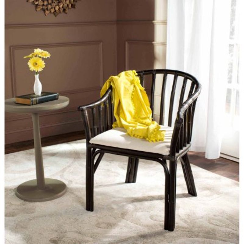 Safavieh Gino Arm Chair, Black/White Cushion