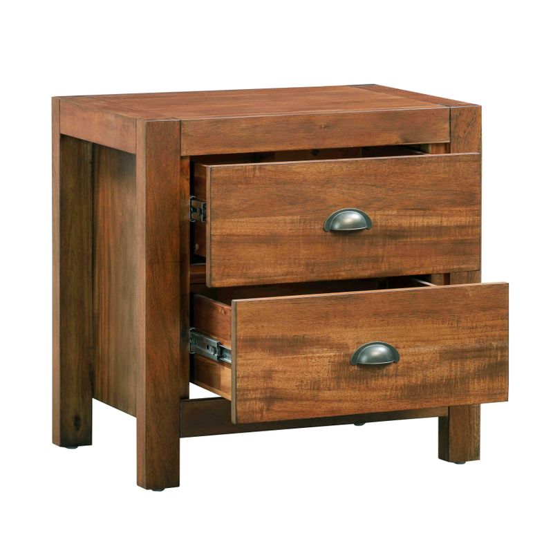 Asheville Wooden Nightstand - Grey Washed