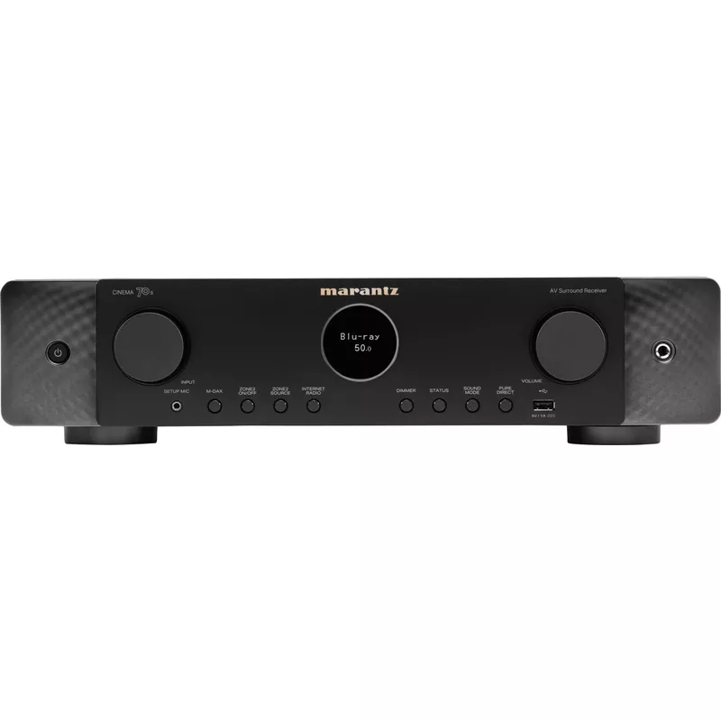 Marantz - Cinema 70S 50W 7.2-Ch Bluetooth Capable with HEOS 8K Ultra HD HDR Compatible A/V Home Theater Receiver with Alexa - Black